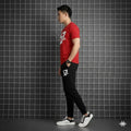 **Classic Men’s Casual Tracksuit Set – Red & Black**  Stylish and comfortable men’s 2-piece tracksuit set, perfect for casual wear, outings, and everyday fashion.